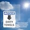 Signmission Dirty Towels (Down Arrow) Sign With Symbol, 3.5 in W x Rectangle, Vinyl Decal OS-2PACK-NS-D-35-V-11039 - alternate 6